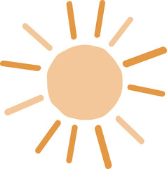 Hand drawing sun. Cute Nursery Design.