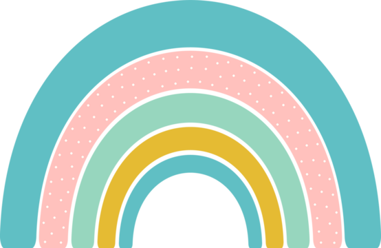 Rainbow with Dots. Cute Nursery Design. - Powered by Adobe