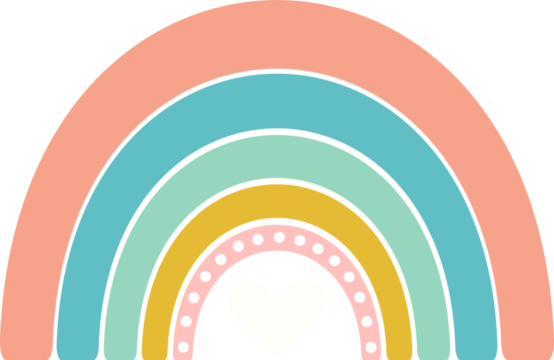 Rainbow with Dots. Cute Nursery Design.