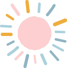 Obraz premium Hand drawing sun. Cute Nursery Design.