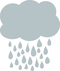 Cute Cloud with Rain Drops 
