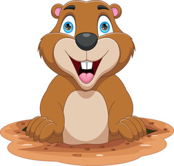 cute groundhog cartoon