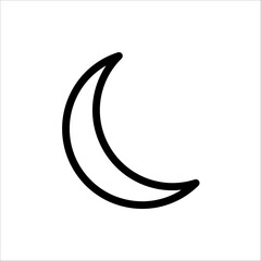 Moon icon vector. Logo illustration on white background. Flat design style.