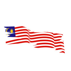 Malaysian flag with torn and torn effect