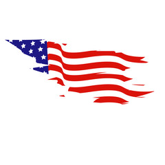 American flag with torn and torn effect