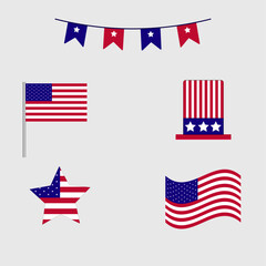 American Flag 4th of July Vector