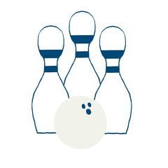bowling pins and ball