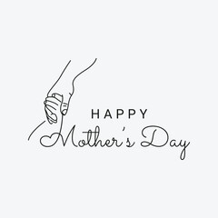 Vector happy father's day design hands holding with badge typography