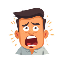 Frustrated emoji vector,  with a angry expression, vector illustration.
