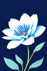 Fototapeta na wymiar blue white petal flower poster
