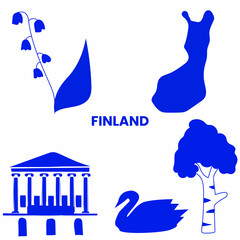 Finland icon set, National culture symbols of Finland