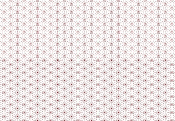 赤色のラフなテイストの麻の葉文様のパターン素材