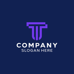 Letter T Simple Monogram Logo