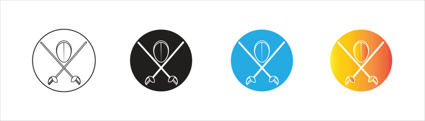 ICON FENCING SWORD AND HEAD PROTECTOR