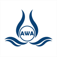 AWA letter logo design with white background in illustrator, AWA Monogram logo design for entrepreneur and business.	
 - obrazy, fototapety, plakaty