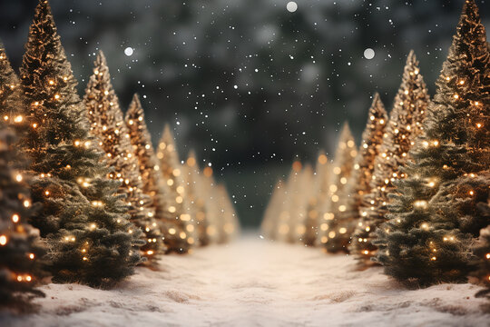 "Enchanting Christmas Tree Farm: Perfect Background for Holiday Photography"