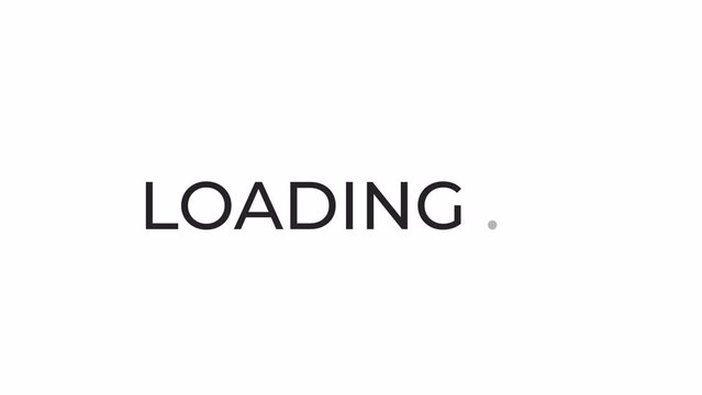 Elegant thin line black and white loading text animation. Montserrat Medium font used, monochromatic 2D cartoon 4K video loader motion graphic. Loading screen, ui design, animated uploader gif