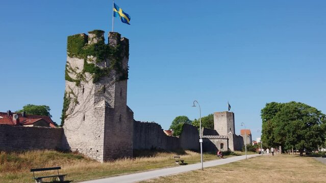 Panorama of the Swedish phage on the Castle Tower of Vizby