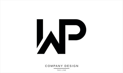 WP, PW, Abstract Letters Logo Monogram