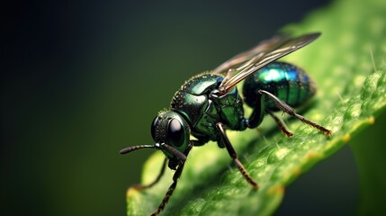 green fly on a leaf Generative AI, AI Generated