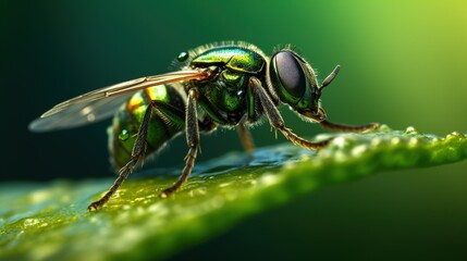 green fly on a leaf Generative AI, AI Generated