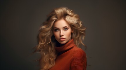 Naklejka premium Portrait of a beautiful model girl.