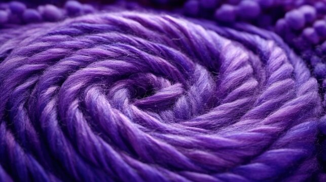 purple yarn ball for knitting, close - up Generative AI, AI Generated