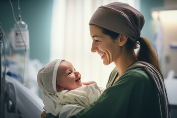 nurse with a newborn