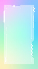 Futuristic vertical gradient background. Social media frame vector illustration.
