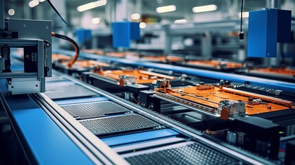 High-tech automated assembly line for circuit board installation and quality control in PCB manufacturing