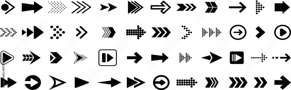 Poster arrows icon. big set of vector flat arrows. arrow icon. arrow vector collection. arrow. cursor.
