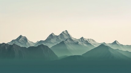 Fototapeta na wymiar Green gradient mountains landscape background