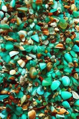 Fototapeta na wymiar clear turquoise beach with shells