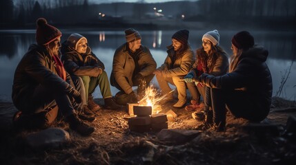 camp fire in the forest