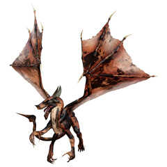 3D Rendering Fairy Tale Dragon on White