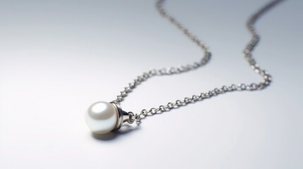 Fototapeta premium Elegance Pearl necklace on white background