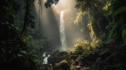 waterfall in the dusty jungle