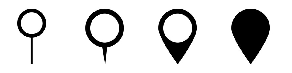 Set pin for map sign icon on a white background