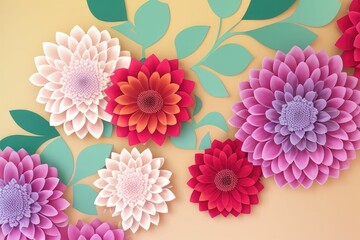 Colorful floral arrangement hanging on a wall Generative AI
