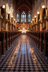 Fototapeta premium interior of the church of st john the baptist
