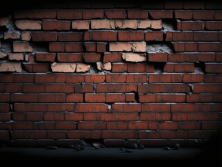 Cracked brick wall background (wall painting)