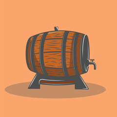 old wooden wine barrel