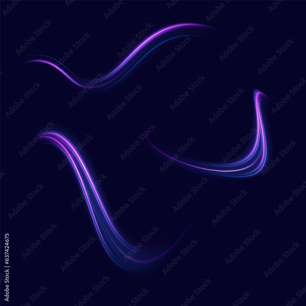 Poster radial color spirals. acceleration speed motion on night road. bright sparkling background. lines in