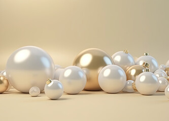 New Year Christmas golden red ornaments background