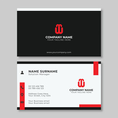 Business card design with black and white colors