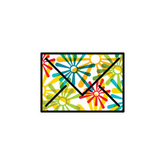 envelope icon on white background, vector symbol