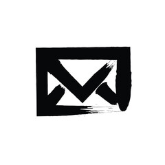 envelope icon on white background, vector symbol