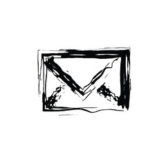 envelope icon on white background, vector symbol