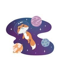Fox Astronaut Space and Planets