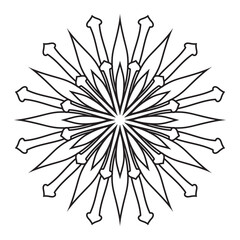 Obraz premium Easy Mandala Flowers Design. Elegant Simple mandala page intricate lines patterns wall art, invitations, tattoo, designs, basic mandalas Coloring page